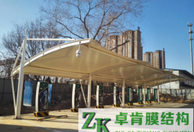 天津国家电网充电桩膜结构遮阳棚