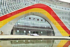 广西民族大学出入口张拉膜结构景观工程竣工