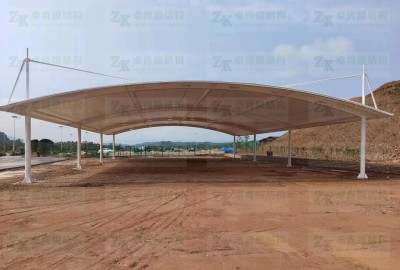 广东省鹿鹰园旅游度假区膜结构景观遮阳棚（三）工程竣工